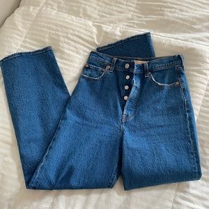 levi’s rib cage straight leg jeans jazzy blue